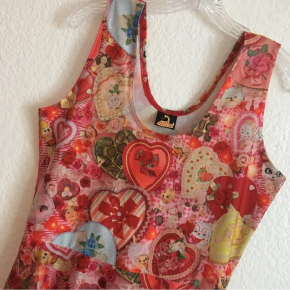 Pretty Snake Goth Valentine Kitschy Witch Stretchy Skater Dress Fits Like Medium - Picture 5 of 8